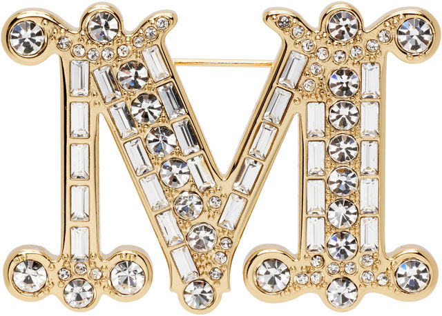 Bath2 Crystal-Embellished Letter M Brooch
