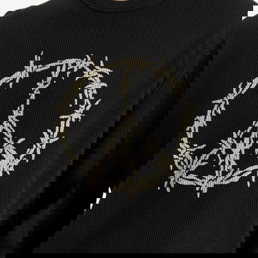 Тениска Aries Peace Press Gothic Waffle Long Sleeve T-Shirt Черно | AR60039-BLK, 5