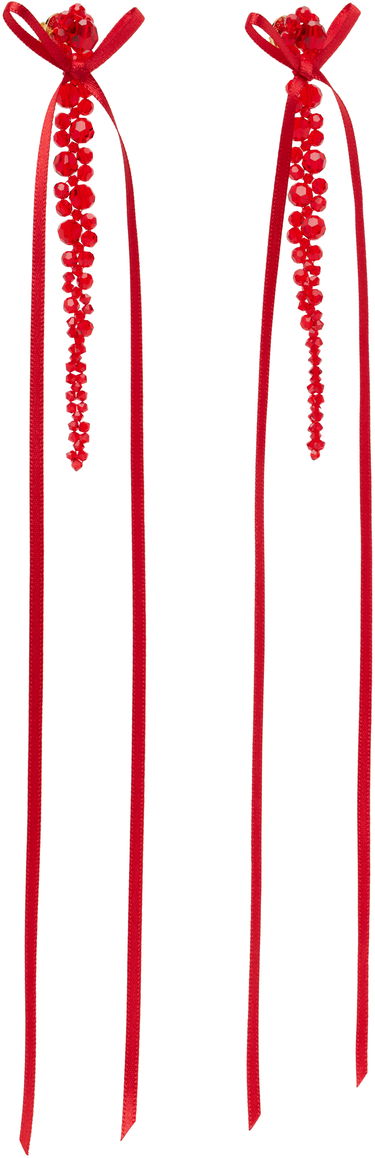 Обеци Simone Rocha Simone Rocha Bow Ribbon Drip Earrings Розово | ERG410S 0903, 4