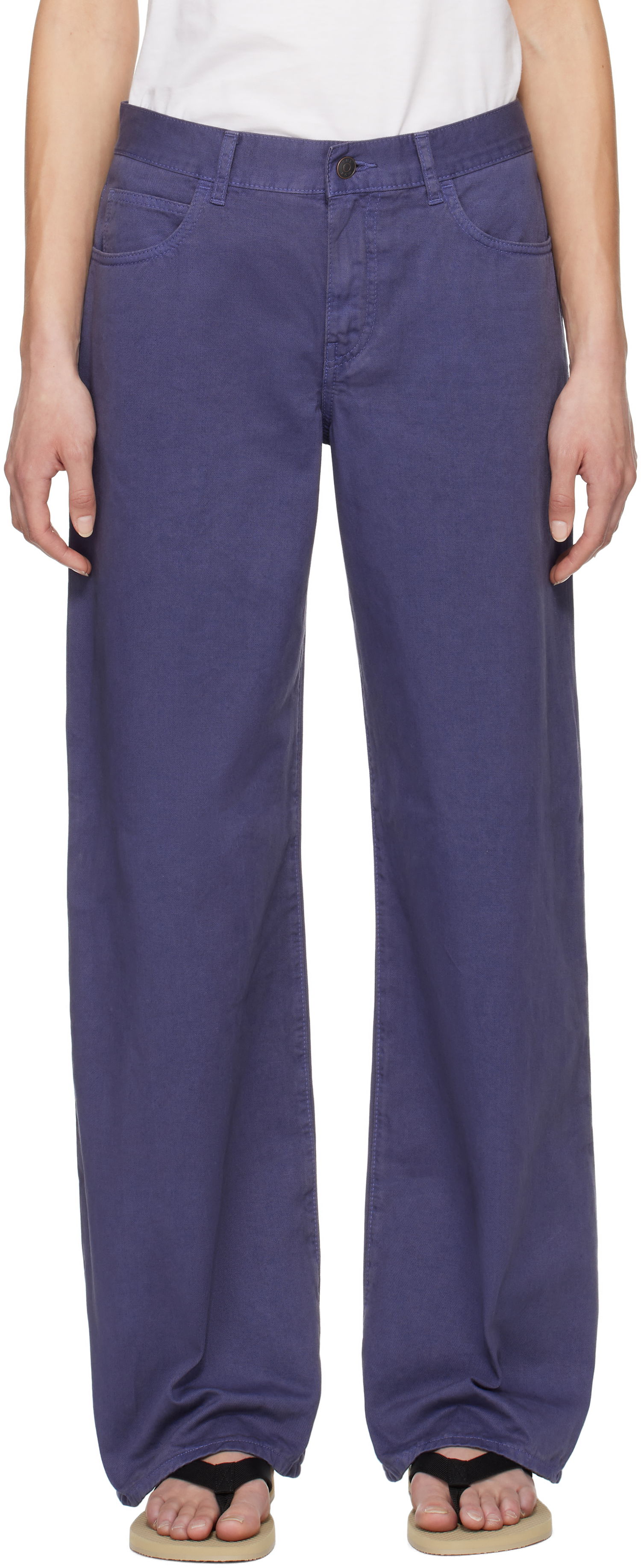 Панталони The Row The Row Eglitta Wide-Leg Jeans Лилаво | 6525-W3723, 0