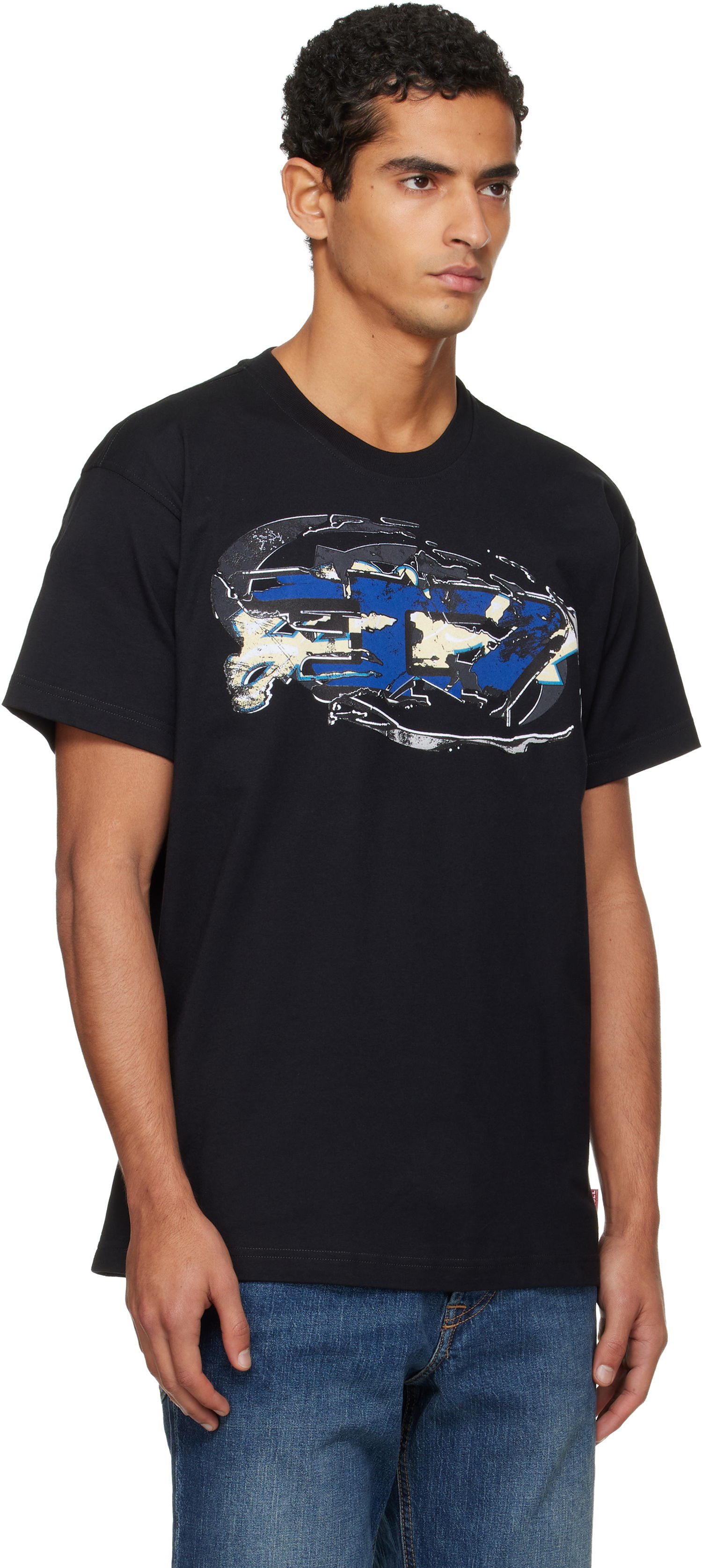 Тениска Diesel Graphic Print T-shirt Черно | A19571-0PLAT-9XX, 1