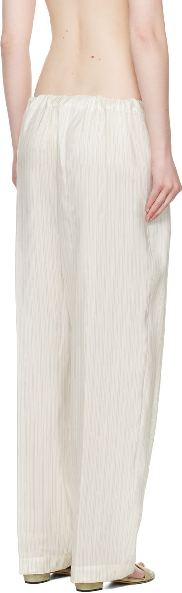 Панталони Khaite KHAITE Trenton Striped Drawstring Trousers Бяло | 31603003, 2