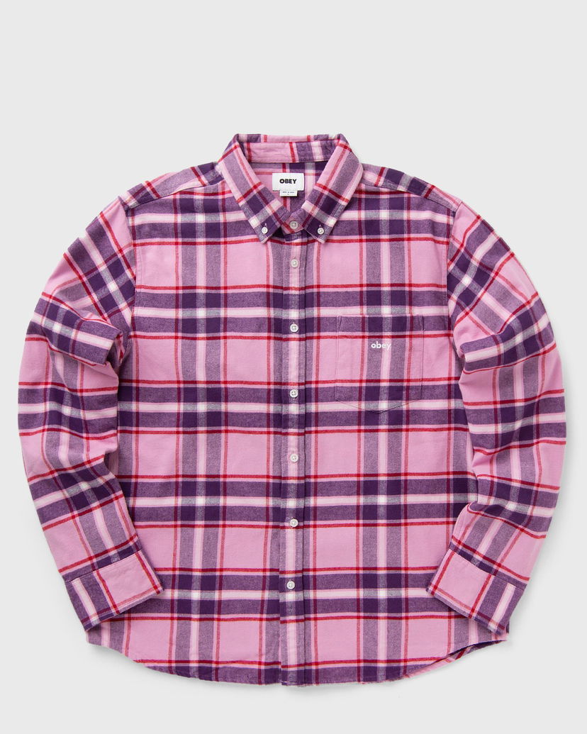 Риза OBEY Woven Long Sleeve Shirt Розово | 181200393-MLM