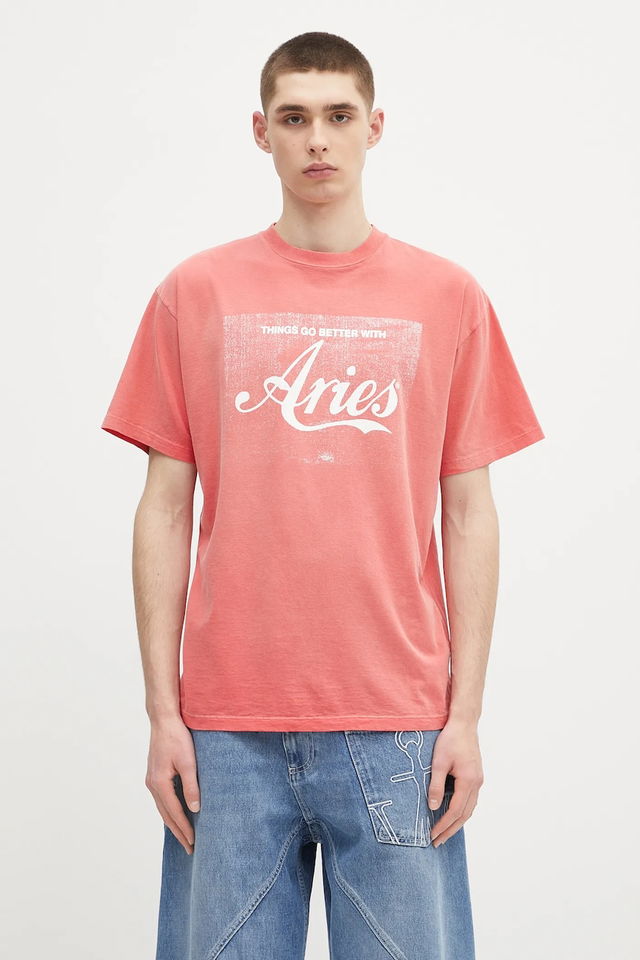 Aries Sunbleached Cola Short Sleeve Printed T-Shirt