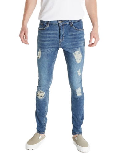 Дънки Urban Classics Heavy Destroyed Washed Jeans Синьо | TB4661