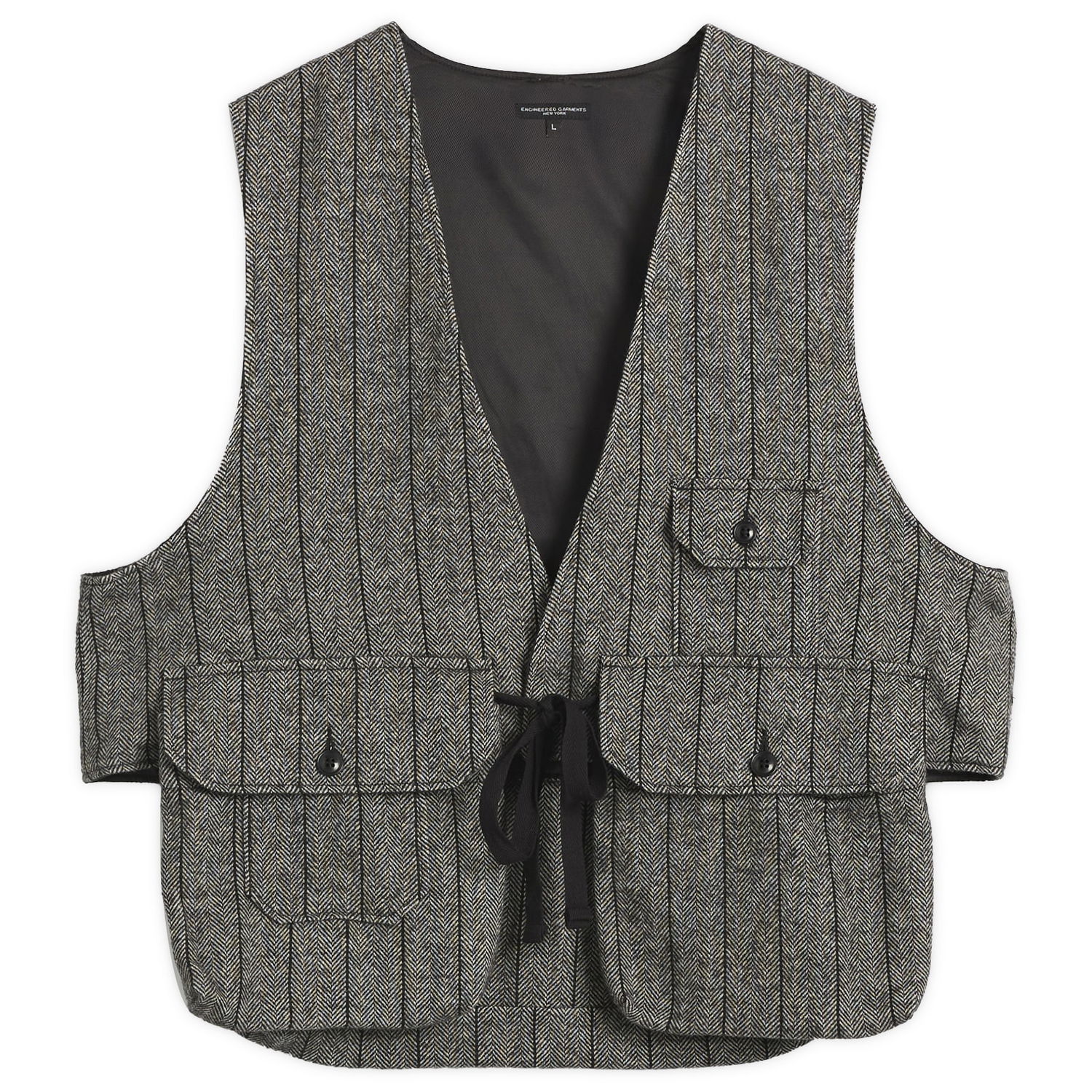 Жилетка Engineered Garments Herringbone Wool Fowl Vest, Size Small Сиво | 25F1C002-OZ002, 0