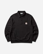 Long-Sleeve Polo Sweatshirt with Logo Patch
