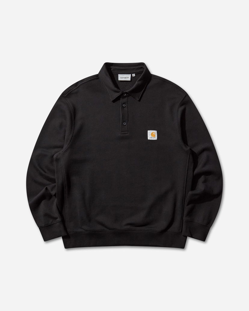Суитчър Carhartt WIP Long-Sleeve Polo Sweatshirt with Logo Patch Черно | I035532 89XX