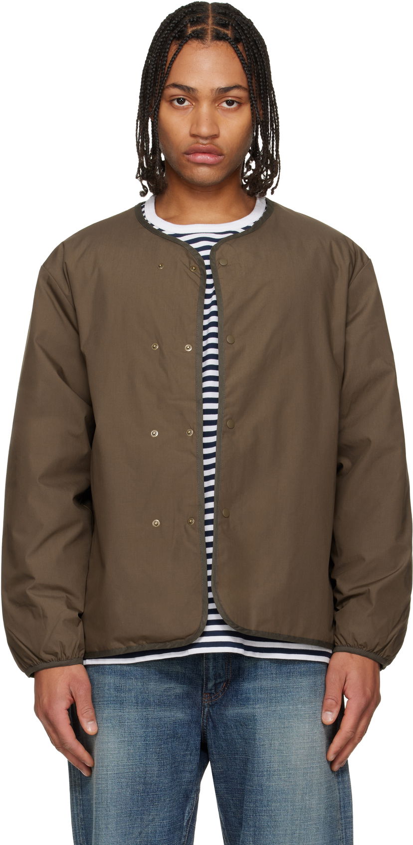 Пухо яке NANAMICA Reversible Down Cardigan Кафяво | S25FA054U