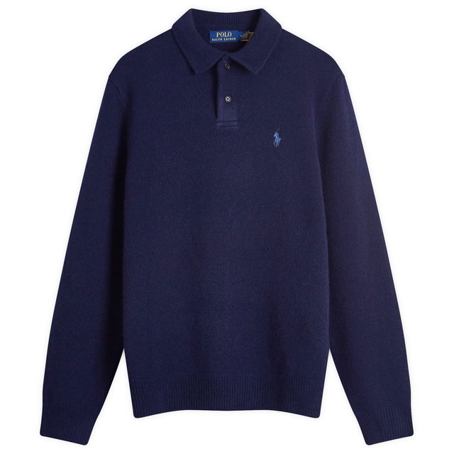 Knitted Long Sleeve Polo Shirt