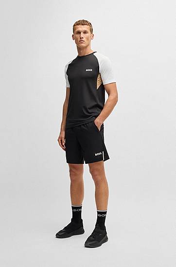 Тениска BOSS BOSS Active Color-Blocked T-Shirt Черно | 50539114, 1