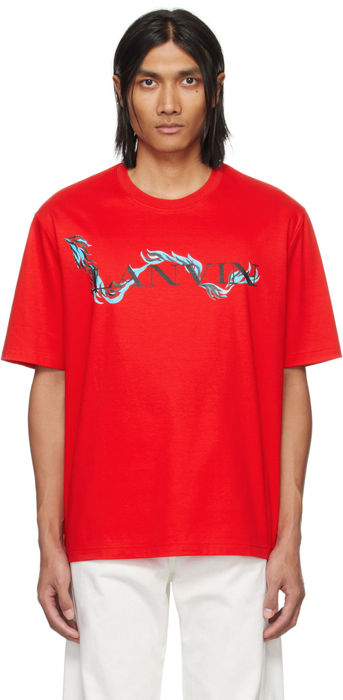 Тениска LANVIN Printed T-Shirt Червено | RU-TS0010-J109-P24, 0