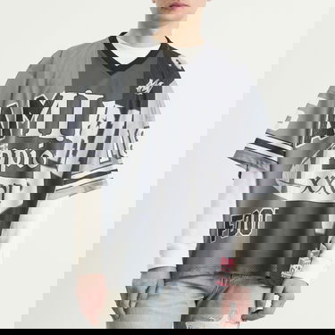 Фланелка AMIRI Spliced Oversized V-Neck Mesh Jersey with Champion XXVI Graphic Многоцветен | AMTOJR1011-001, 2