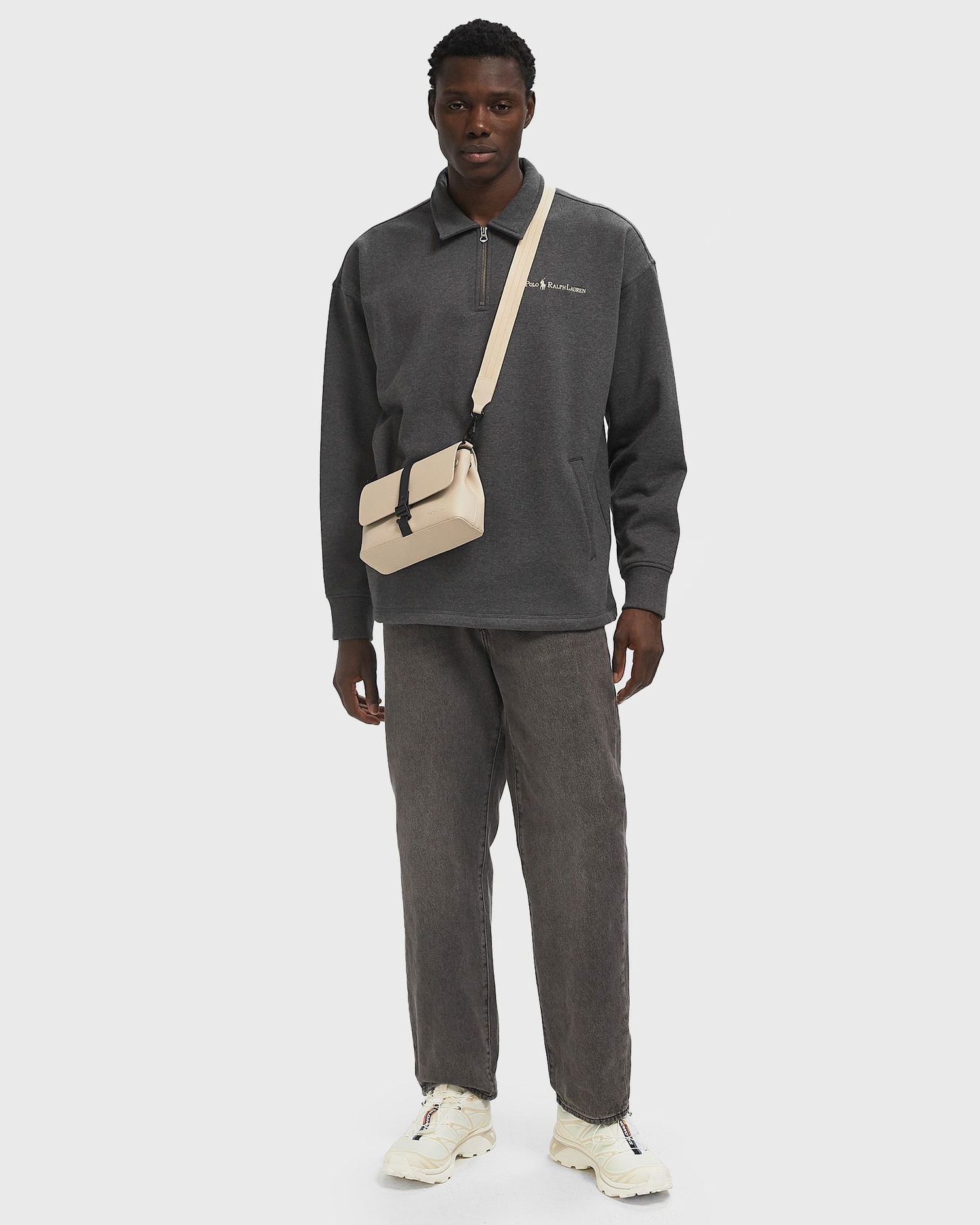 Пуловер Polo by Ralph Lauren Polo Ralph Lauren Relaxed Fit Quarter-Zip Pullover Сиво | 710981477002, 1