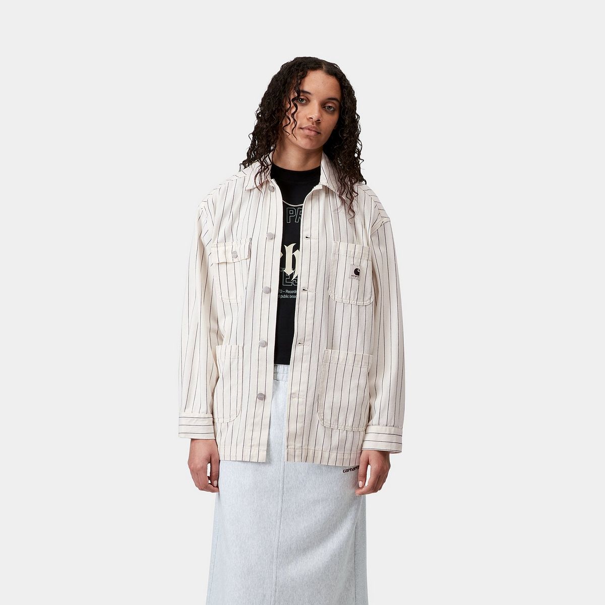 Палта Carhartt WIP Hendry Stripe Chore Coat Бяло | I034847_3, 0