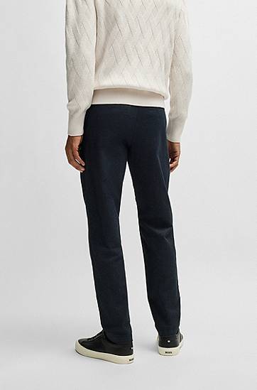 Панталони BOSS BOSS Regular-Fit Cotton-Blend Twill Trousers Тъмно синьо | 50524775, 1