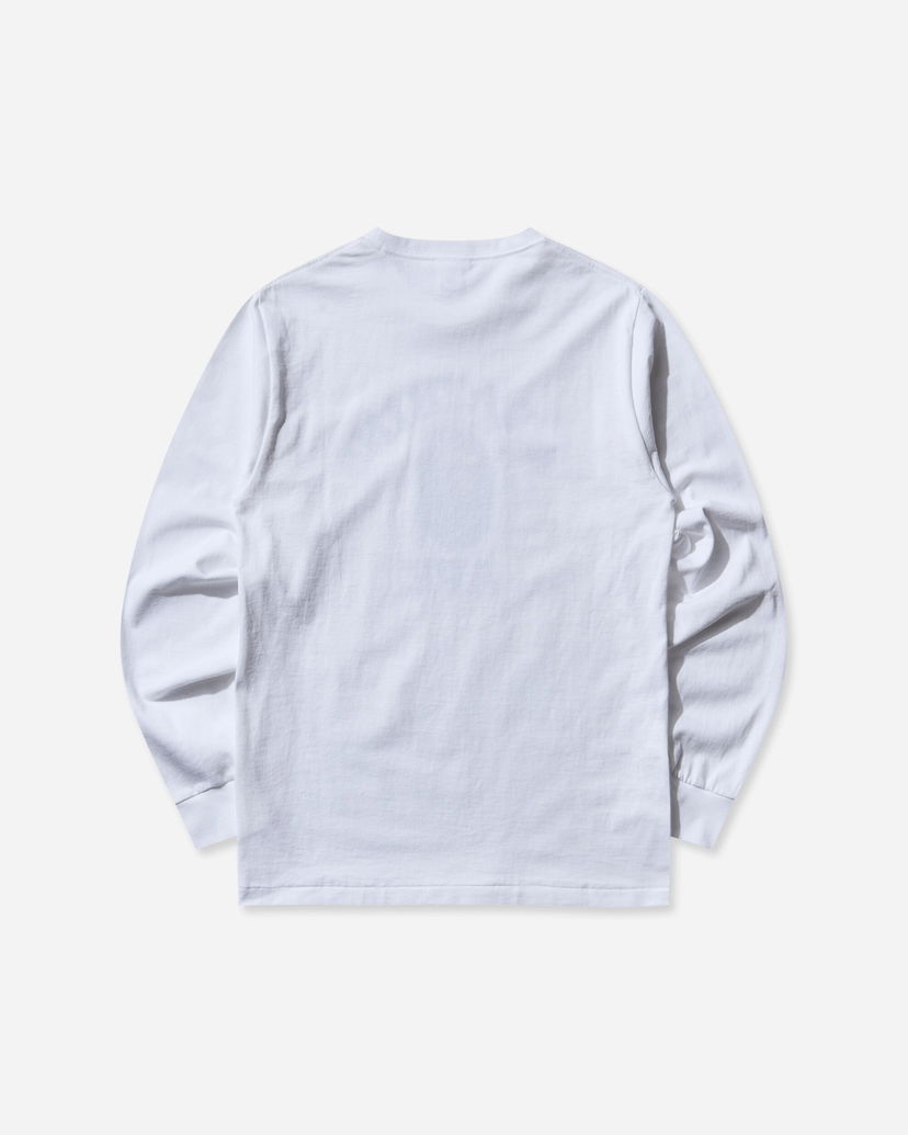 Тениска BAPE College Longsleeve T-Shirt Бяло | 1L80111001 WHITE
