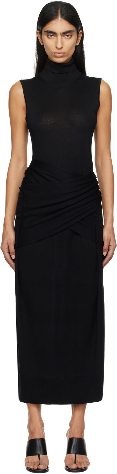 Pокля TOTEME TOTEME Draped Knit Midi Dress Черно | 244-WRD0150-YA0087, 0