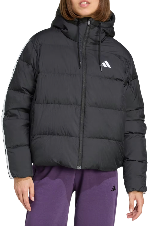 Essentials Climawarm 3 Stripes Puffer Down Hooded Jacket