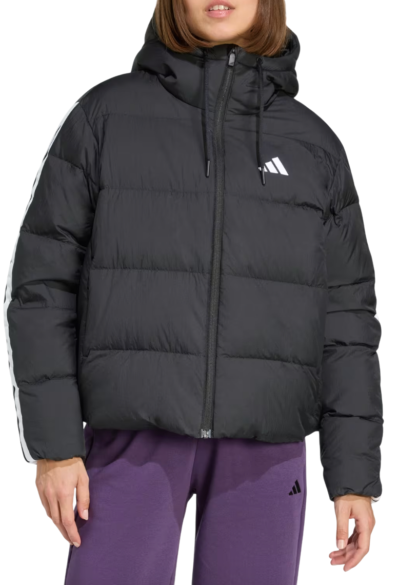 Пухо яке adidas Originals Essentials Climawarm 3 Stripes Puffer Down Hooded Jacket Черно | jw3429