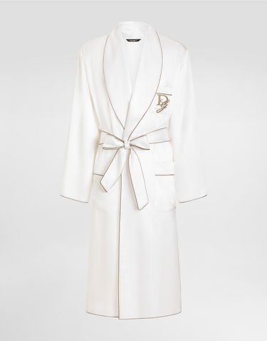 Пижама Dolce & Gabbana Dolce & Gabbana Silk Robe with Embroidery Бяло | G031TZFU1AUW0001, 0