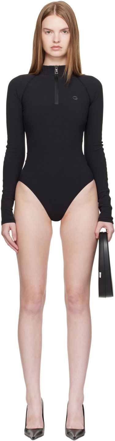 боди Coperni Coperni Eurojersey Mock Neck Long Sleeve Bodysuit Черно | COPBO14F5039, 0