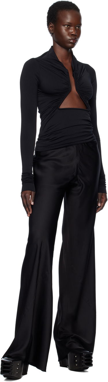 Тениска Rick Owens Rick Owens Hollywood Jersey Long Sleeve Prong T-Shirt Черно | RP01E7222 JN, 3