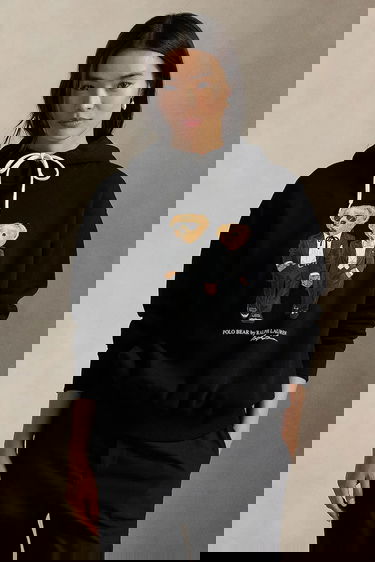 Суитчър Polo by Ralph Lauren Polo Bear Printed Hooded Sweatshirt Черно | 211A87106, 0