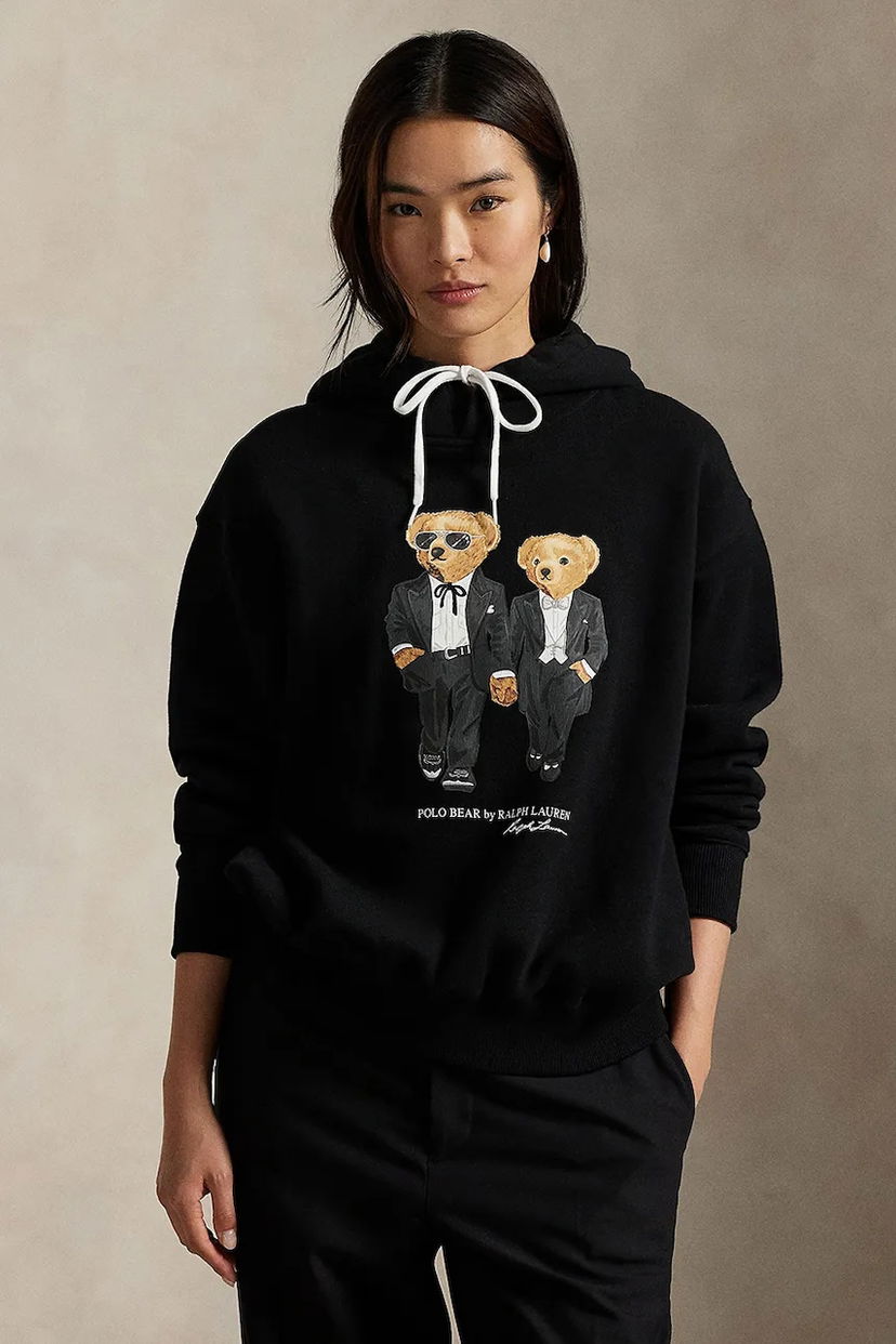 Суитчър Polo by Ralph Lauren Polo Bear Printed Hooded Sweatshirt Черно | 211A87106