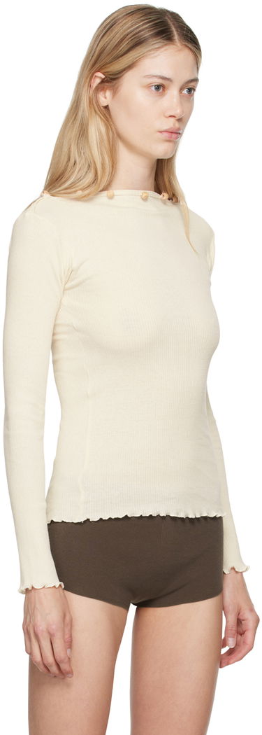 Тениска Baserange Off-White Tav Long Sleeve T-Shirt Бежово | TOTVL-RC-AU24, 1
