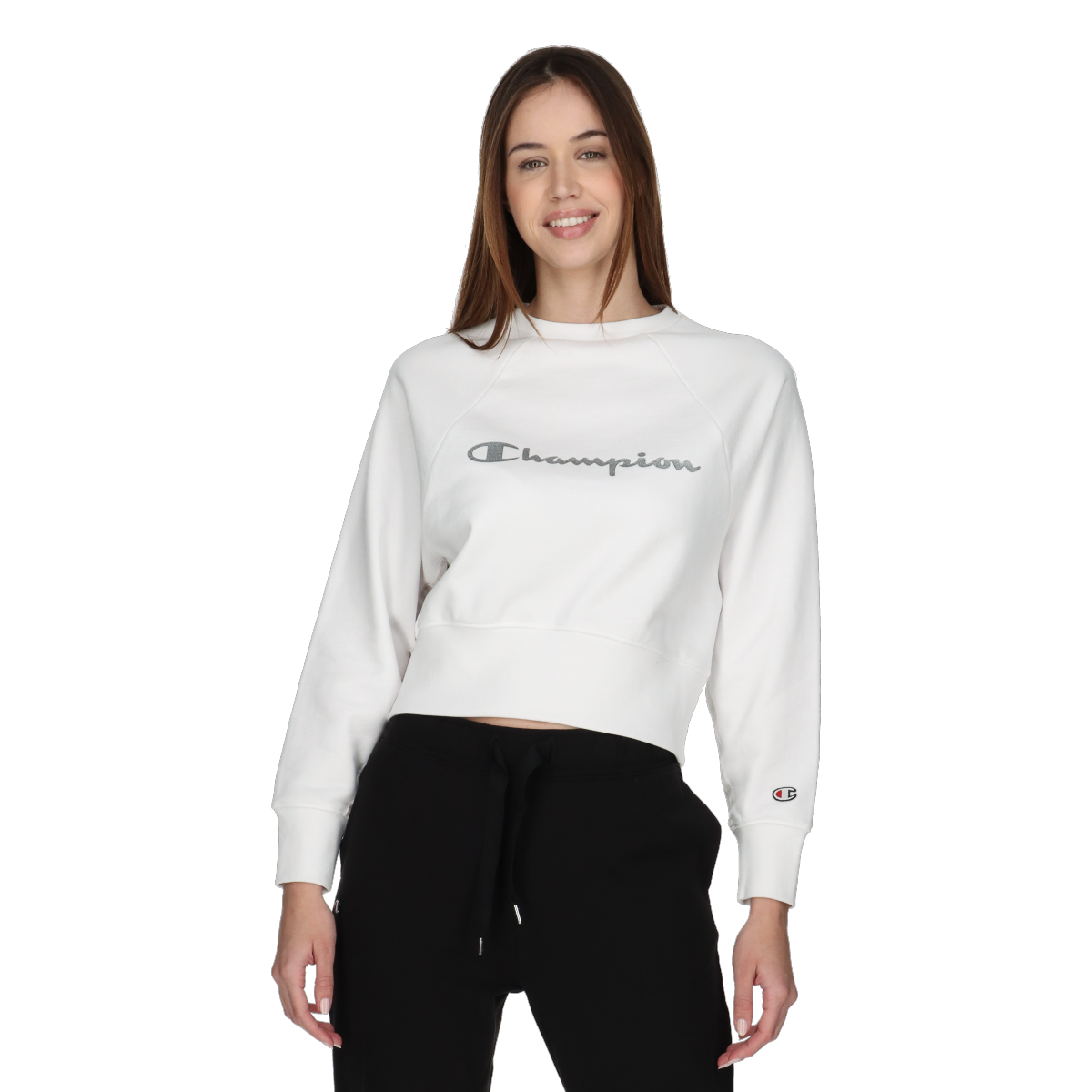 Суитчър Champion Cropped Raglan Sleeve Sweatshirt Бяло | CHA241F609-10, 0