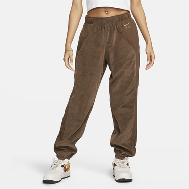 Спортни панталони Nike Corduroy High-Waisted Fleece Pants Кафяво | DQ6926-259, 0