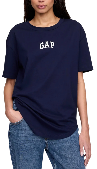 Тениска GAP T-Shirt GAP Logo Boyfriend Тъмно синьо | 407990-07, 0