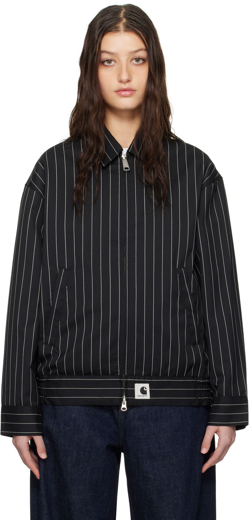 Яке бомбър Carhartt WIP Carhartt WIP Seaton Pinstripe Jacket Черно | I034449 2MBXX