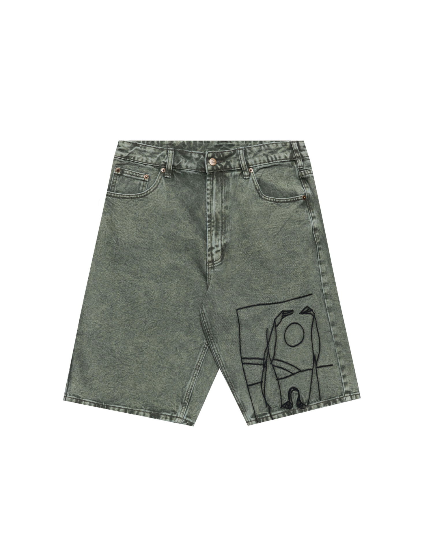 Къси панталони By Parra Parra Protect the Sun Denim Shorts Зелено | 54165, 0