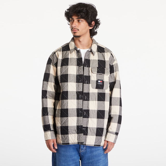 Lined Check Overshirt Black