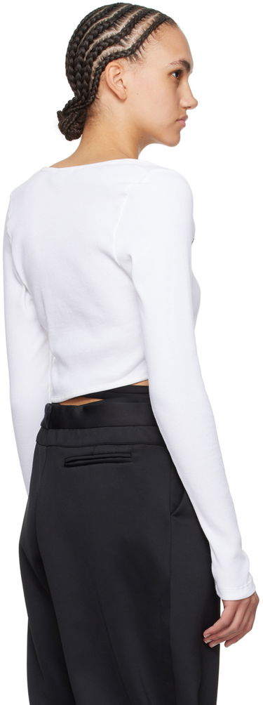 Тениска Ottolinger Ottolinger Asymmetric Long Sleeve T-Shirt Бяло | 408101, 2