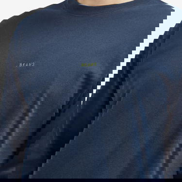 Тениска BEAMS Mini Logo Long Sleeve T-Shirt, Size Medium Тъмно синьо | 1110-0213-458-79, 5