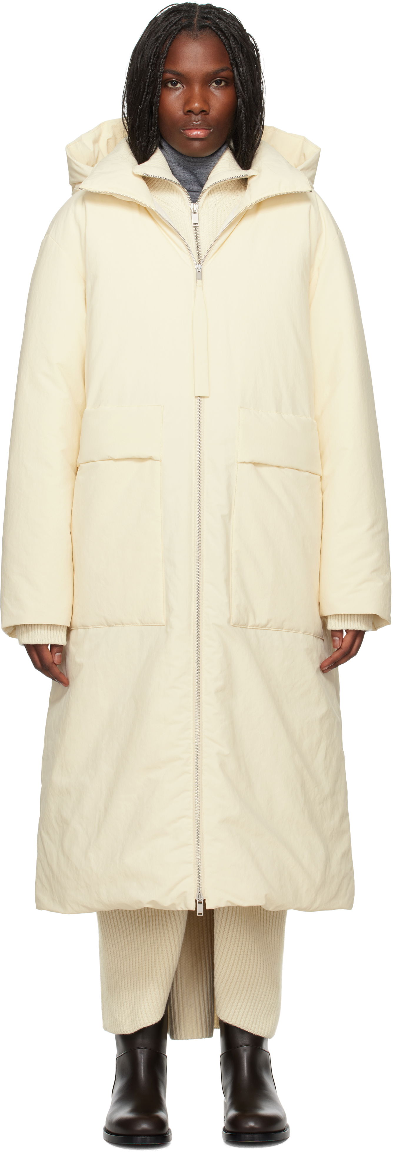Пухо яке Jil Sander Down Coat Бяло | J40AF0156_J70008, 0