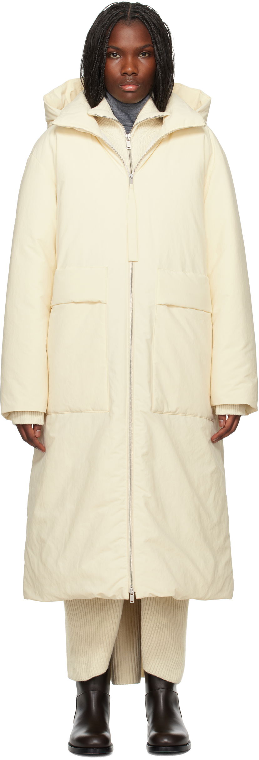 Пухо яке Jil Sander Down Coat Бяло | J40AF0156_J70008