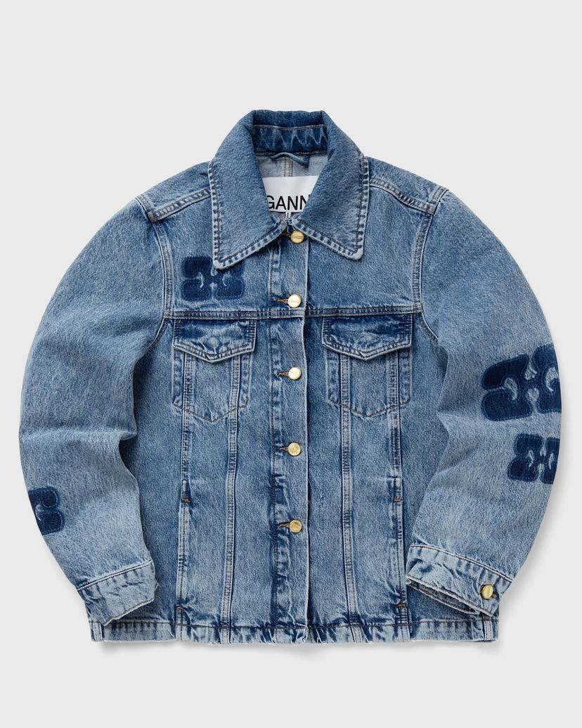 Яке GANNI Patch Denim Jacket Синьо | J1436-566