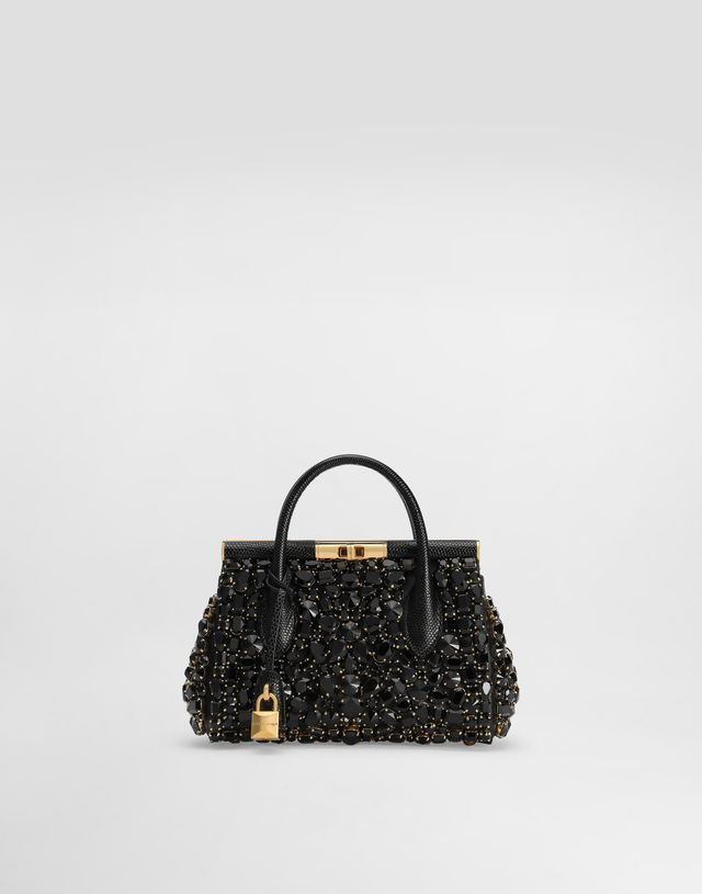 Dolce & Gabbana Mini Marlene Iguana-Print Calfskin Handbag
