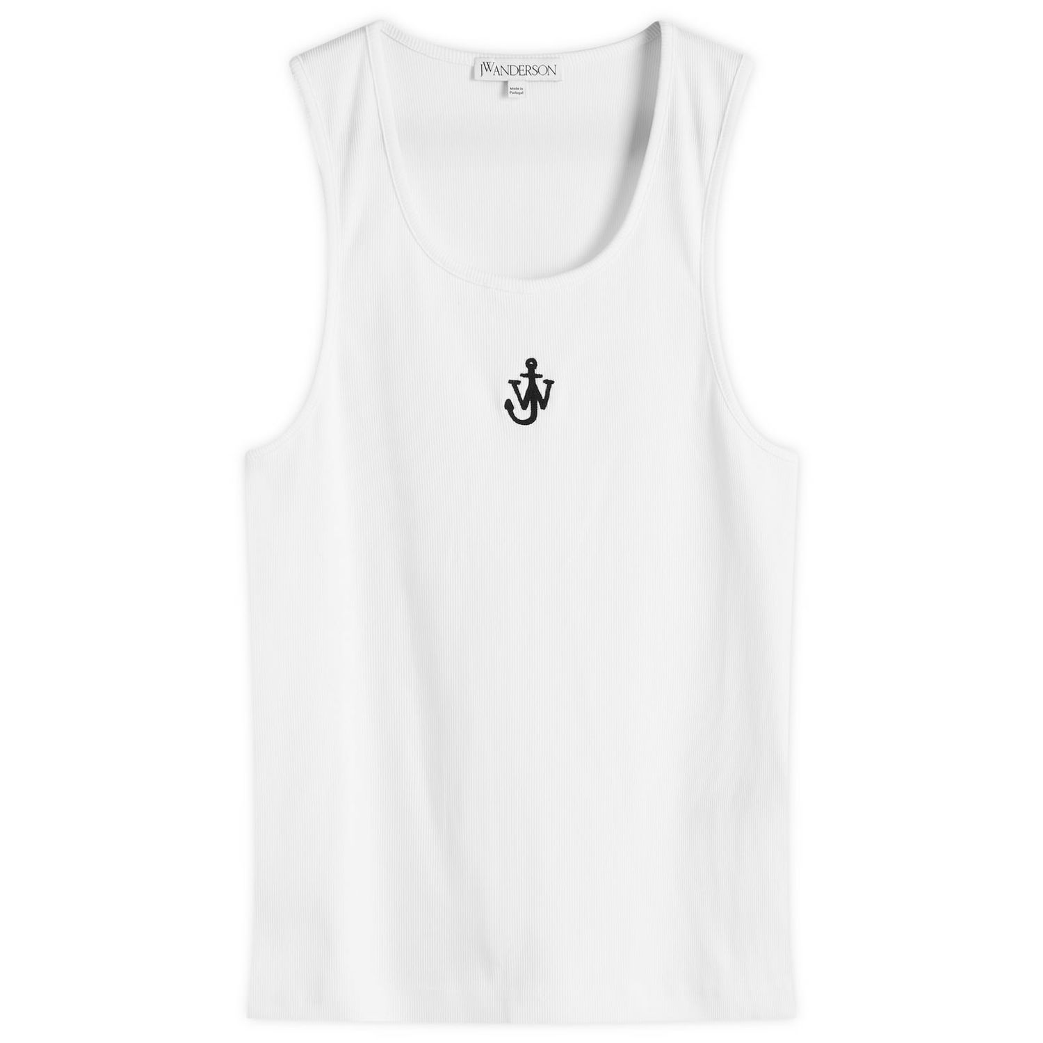 Потник JW Anderson White Ribbed Vest With Anchor Embroidery Бяло | JO0246-PG1512-001, 0