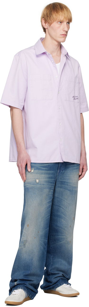 Риза MAISON KITSUNÉ Maison Kitsuné Relaxed Short Sleeve Shirt Лилаво | OM00424WW9031, 3
