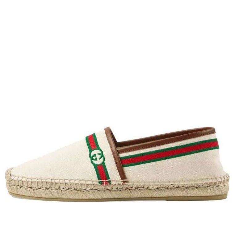 Кецове и обувки Gucci Embroidered Espadrilles 'Interlocking G' Бяло | 646216-F6LZO-9099