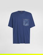 Dolce & Gabbana Cotton T-Shirt with Denim Pocket and DG Logo