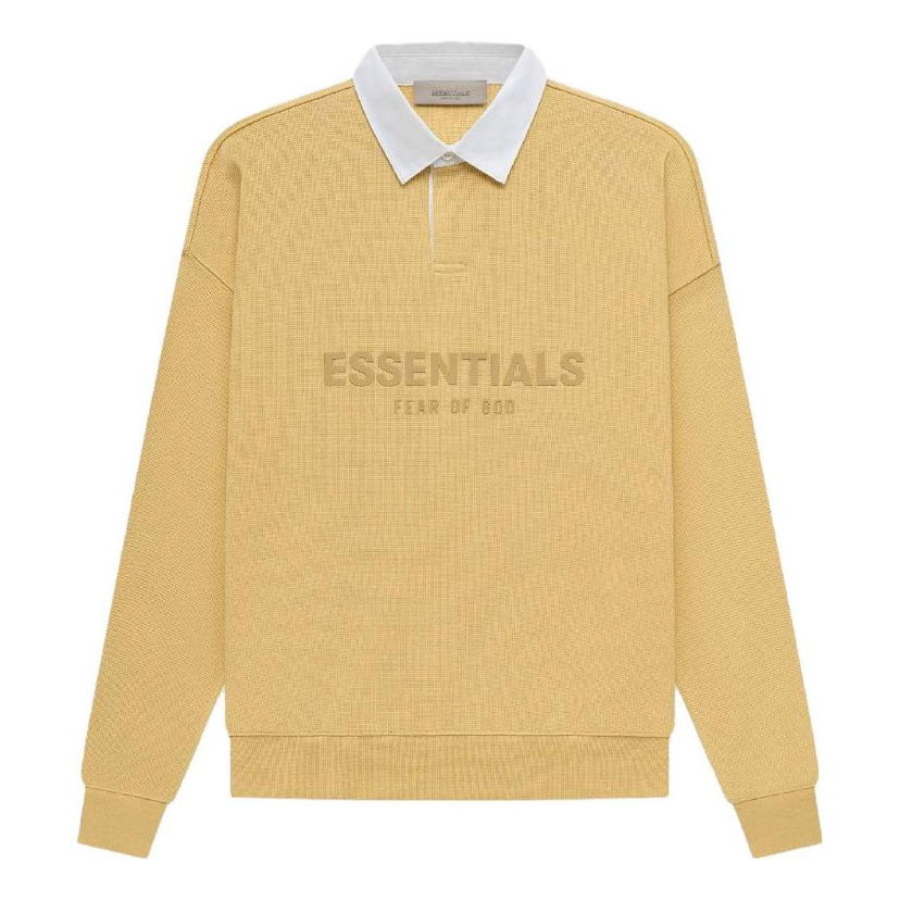 Поло тениска Fear of God Essentials Waffle Long Sleeve Polo Shirt Жълто | FOG-SS23-057
