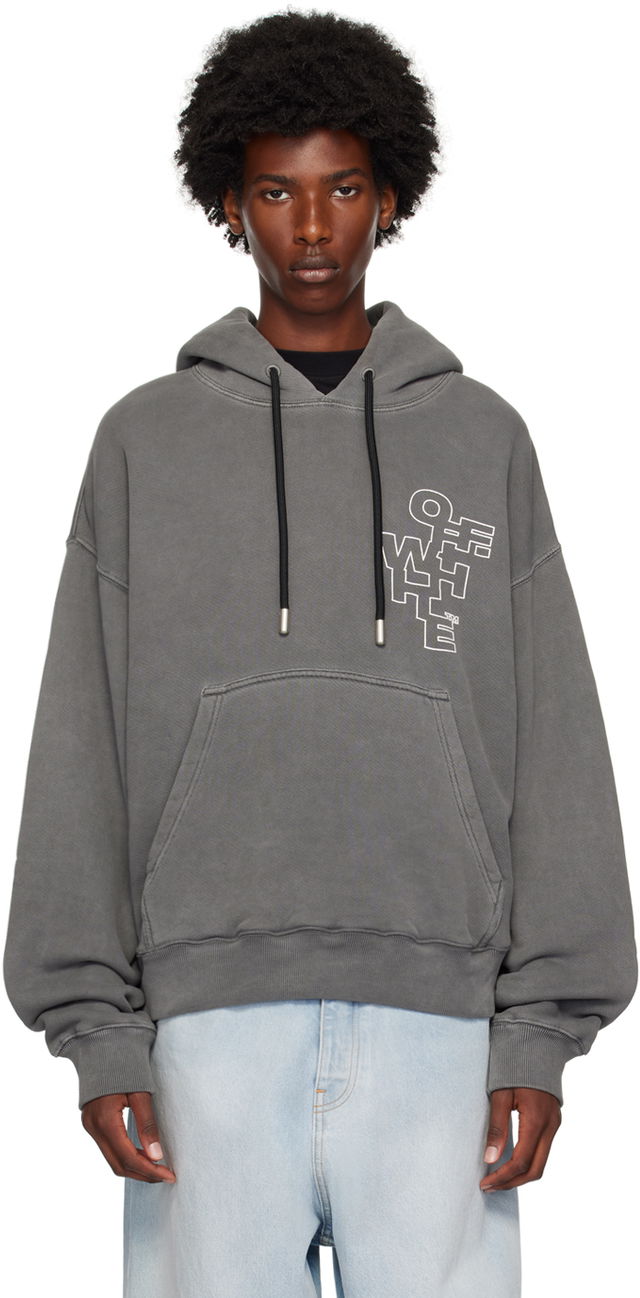 Gray Outline Arrow Skate Hoodie