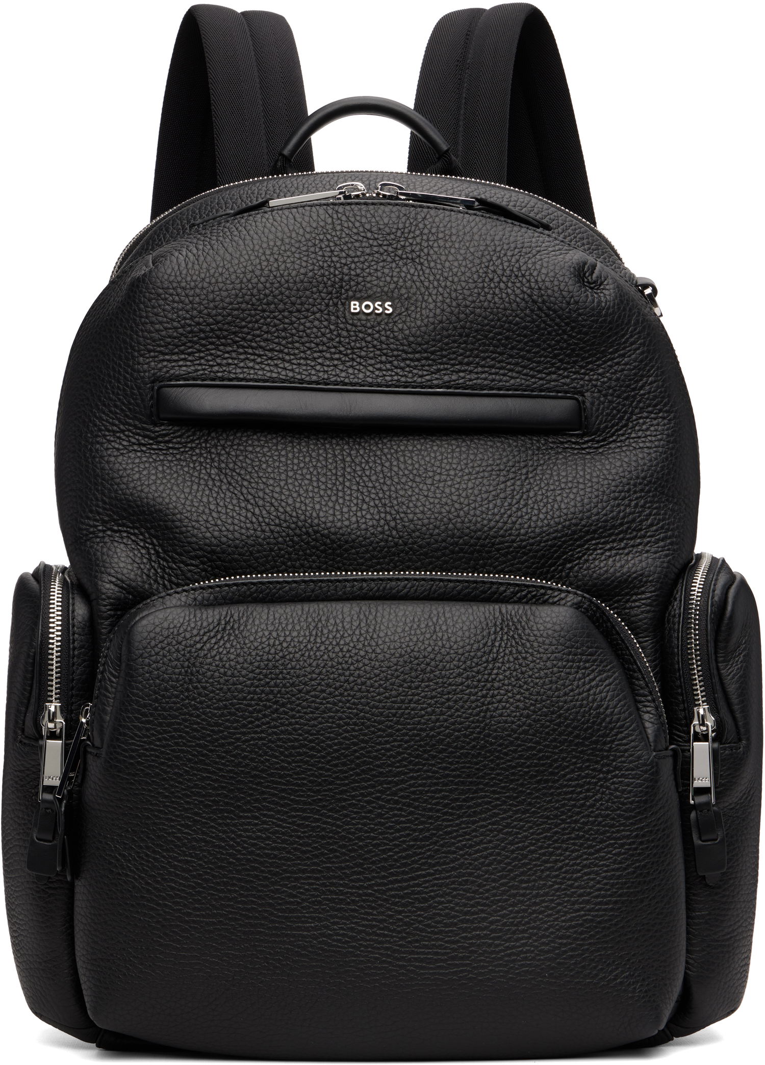 Раница BOSS BOSS Leather Backpack with Zipped Side Pockets Черно | 50552436, 0