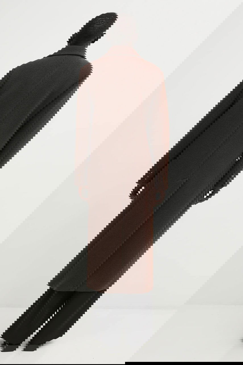 Палта Lacoste Long Textured Wool Coat Кафяво | BF5306, 1